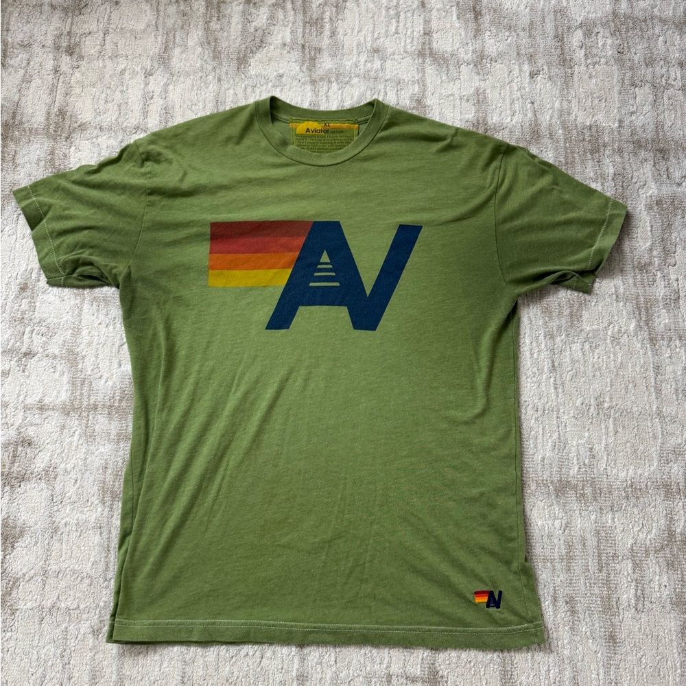 Aviator nation Green Graphic logo T-Shirt size XL